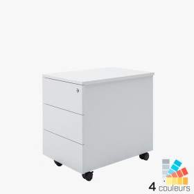 Caisson de bureau à roulettes - Sans poignée - 3 tiroirs L 34.80/41.6 x H 58.6 cm - Basic