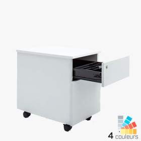 Caisson de bureau à roulettes - Sans poignée - 2 tiroirs L 41.6 x H 58.6 cm - Basic
