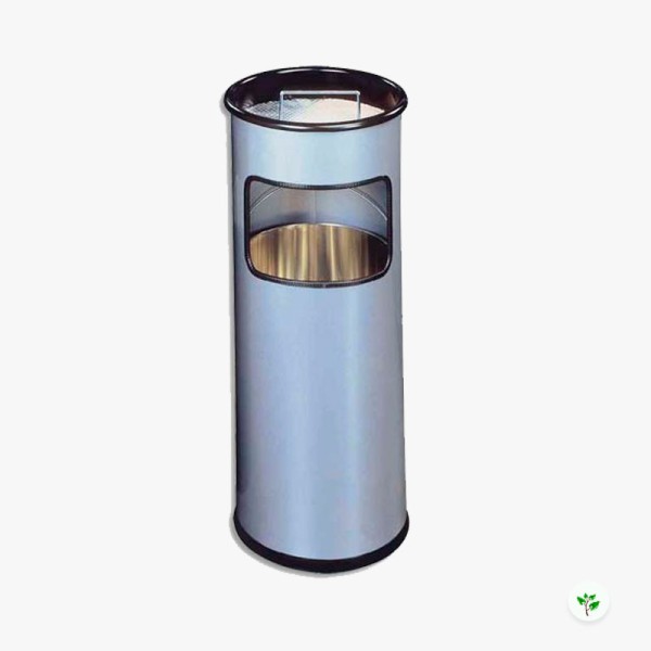 Corbeille d'intérieur à papier Argent + cendrier sable - Design - 17 +2 litres - Durable