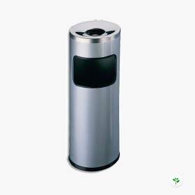 Corbeille d'intérieur à papier Argent + cendrier étouffoir - Design - 17 +2 litres - Durable