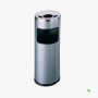 Corbeille à papier Argent + cendrier étouffoir - Design - 17 +2 litres - Durable