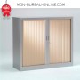 Armoire mi-haute à rideaux bois - H.120 x L.80/100/120 cm