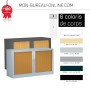 Extension d'armoire à rideaux - H.44 x L.80/100/120 cm