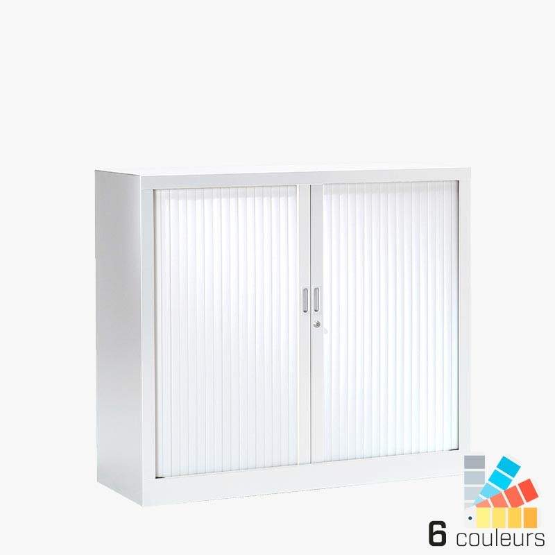Armoire métallique monobloc à rideaux coulissants 6 coloris au choix