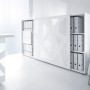 Armoire à portes coulissantes - H.129 x L.200 cm - Cristal