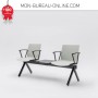 Banc d'accueil avec accoudoirs et plateau - 2 places - Shila