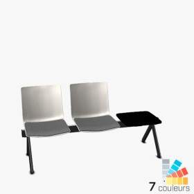 Banc d'accueil sans accoudoir avec plateau - 2 places - Shila