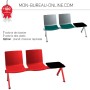 Banc d'accueil sans accoudoir avec plateau - 2 places - Shila