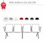 Banc d'accueil avec accoudoirs - 4 places - Shila