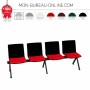 Chaise noire d'accueil sur poutre - 4 places
