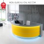 Banque d'accueil arrondie avec 2 meubles de rangement - Lumineuse L 3.20 m - Valve
