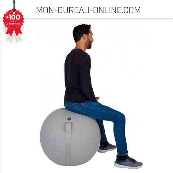 Ballon Assis Ergonomique Leogreen 65cm - Housse Lin Anti-dérapante - Pour Bureau, Yoga, Grossesse