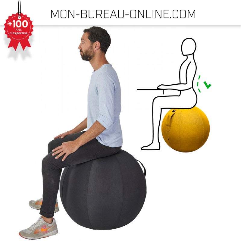 KIKKA ACTIVE CHAIR – Chaise Ergonomique Avec Ballon Gonflable, Rose Clair, Jusqu'à 150 Kg