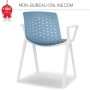 Chaise visiteur et clientèle avec accoudoirs - Empilable - Anti-UV - Lobby