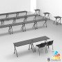 Table de réunion modulable pour 2 personnes