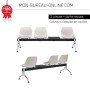 Chaise 2 à 5 places pour espace d'accueil