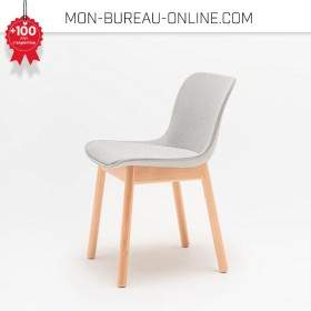 Chaise visiteur haut de gamme en tissus et bois