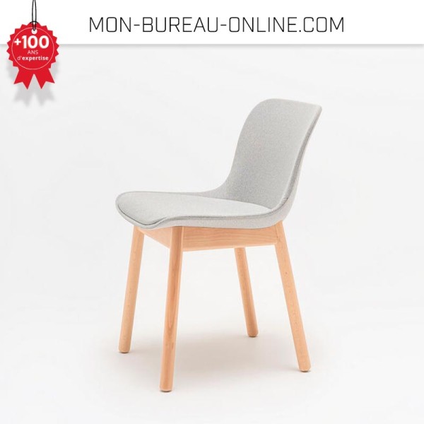 Chaise visiteur haut de gamme en tissus et bois