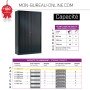 Armoire de bureau à rideaux - H.198 x L.120 cm - Gris ou Anthracite - Série A