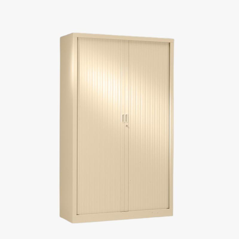 Armoire haute métallique à rideaux coulissants H. 198 x L. 120 cm Beige