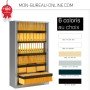Armoire de bureau à rideaux - H.198 x L.120 cm - Gris ou Anthracite - Série A