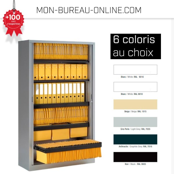 Armoire De Rangement Démontable Avec Rideau PVC - Dimensions 200x120x45 Cm - 7 Tablettes Réglables - Charge 100 Kg/tablette - Noir/Chêne Gris