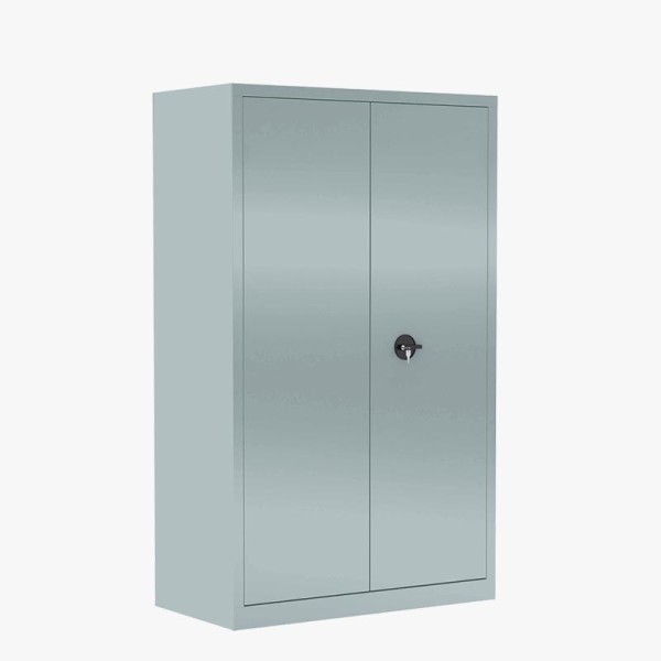 Armoire métallique de bureau à portes battantes H. 198 x L. 120 cm - Gris  ou alu