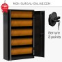 Armoire de bureau - Portes battantes - H.198 x L.120 x P.43 cm - Anthracite