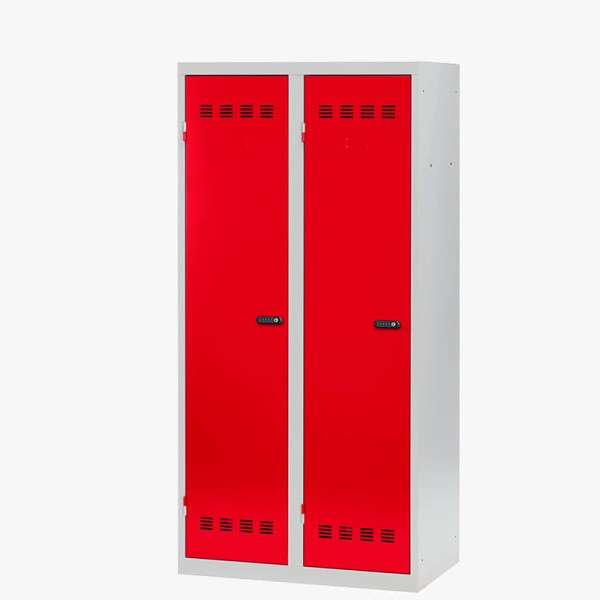 Vestiaire métallique 2 portes - Industrie salissante - H.180 x L.80 cm - Rouge