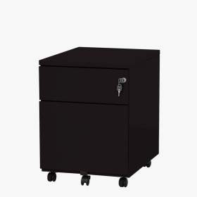 Caisson de bureau métallique - 2 tiroirs L 41.8 x H 56.7 cm - Noir