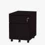 Caisson de bureau métallique - 2 tiroirs L 41.8 x H 56.7 cm - Noir