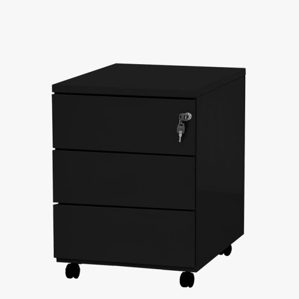 Caisson de bureau rangement bureau sur roulettes 3 tiroir pour