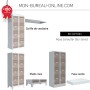Vestiaire métallique multicases - 2 casiers H.180 x L.40 cm - Anis