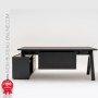 Bureau de direction Haut de Gamme + meuble - Chêne noir 1.80 à 2m Vega