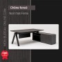 Bureau de direction Haut de Gamme + meuble - Chêne noir 1.80 à 2m Vega
