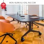 Table de réunion pliante sur roulettes 12 personnes - 2.80 à 3.2m - Plex