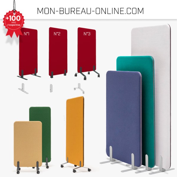 WIYETY Séparateur De Bureau : 5 Pièces Séparateur De Bureau Portable, Séparateur De Bureau Pliable (5 Couleurs) 40 X 30 X 30 Cm Avec 60 étiquettes Colorées (M), Solide Pour L'école, Le