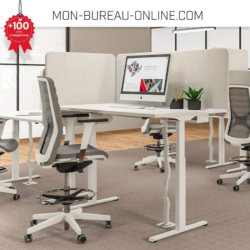 Bureau Assis-debout 1.60 X 0.80 M – Blanc, électrique, Occasion