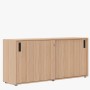 Armoire de bureau à portes coulissantes - H. 72 cm - Chêne ambré - OSLO
