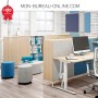 Armoire de bureau à portes coulissantes - H. 72 cm - Blanc - OSLO
