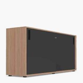 Armoire de bureau à portes coulissantes - H. 72 cm - Anthracite