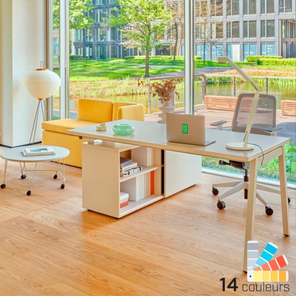 Bureau d'angle avec caisson