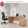 Caisson de bureau - 3 tiroirs - L 41.50 x H 51 cm - Chêne ambré