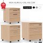 Caisson de bureau - 2 tiroirs - L 41.50 x H 51 cm - Chêne ambré - Madera