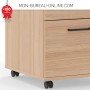 Caisson de bureau - 2 tiroirs - L 41.50 x H 51 cm - Chêne ambré - Madera