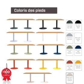 Table de réunion avec couleur de pied au choix