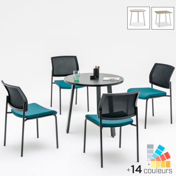 Table de réunion et de détente ronde 4 personnes