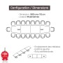 Table de réunion 18 personnes - 4.20m à 5.60m - Tack
