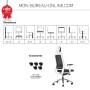 Siège de bureau synchrone 5 positions - Accoudoirs + têtière - Blanc - Fairfax