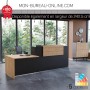 Banque d'accueil droit + PMR - Bois L. 2 m - Fifty Full